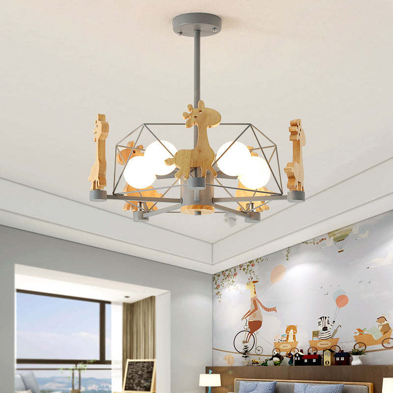 Arisha Moderno LED Design Creativo Giraffe Plafoniera Legno Metallo Camera da Bambini/Camera da Letto
