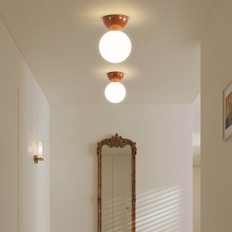 Valentina Vintage Metallo Vetro Plafoniera Rosso Verde Cromo