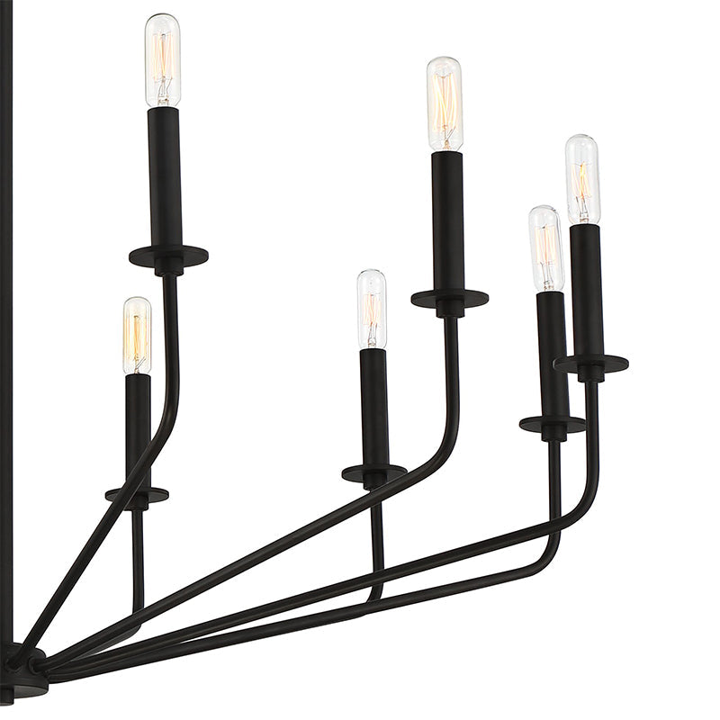Silva Lampadari LED Moderno Industriale in Metallo Nero per Soggiorno