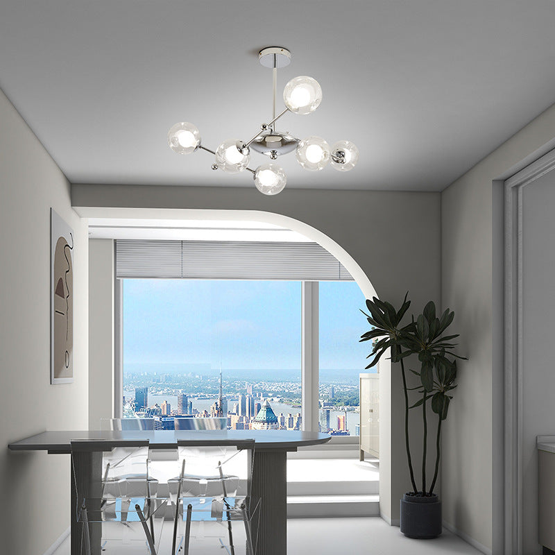 Valentina Moderno Metallo/Vetro Lux Lampadario Cromo Camera da letto/Soggiorno