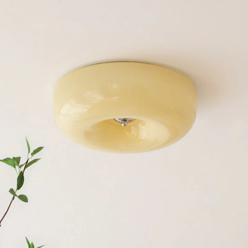 Vintage Vetro Plafoniera Bianco Arrancione Crema Camera da Letto Studio