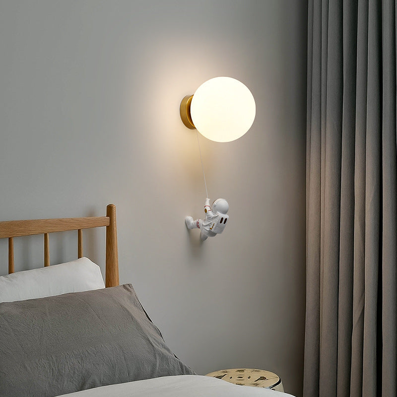 Aria Moderno Luna LED Applique Bianco Resina Camera dei Bambini