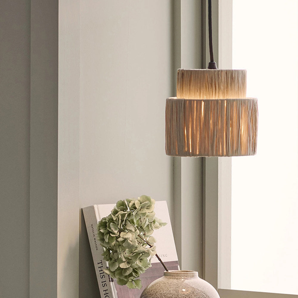Ritta Design Rustico Boho LED Lampade a Sospensione Metallo Rattan Soggiorno/Camera da Letto