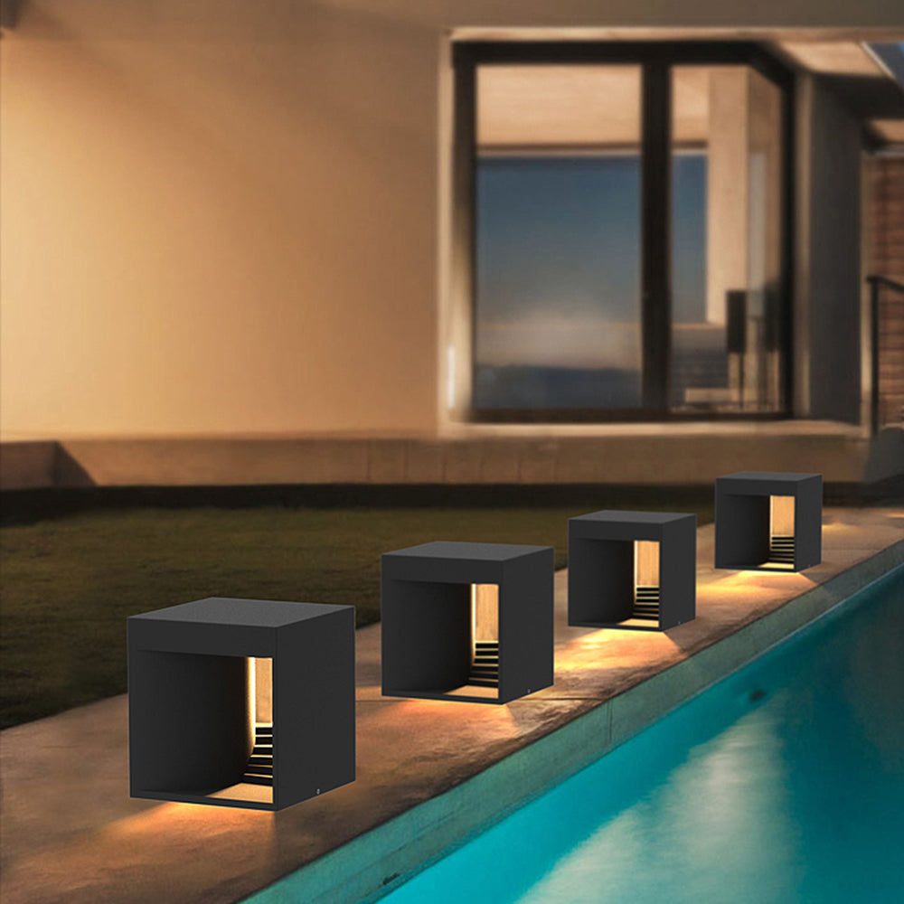 Ray Minimalista Impermeabile Cuboide Ricaricabile Solare Lampade da Tavolo