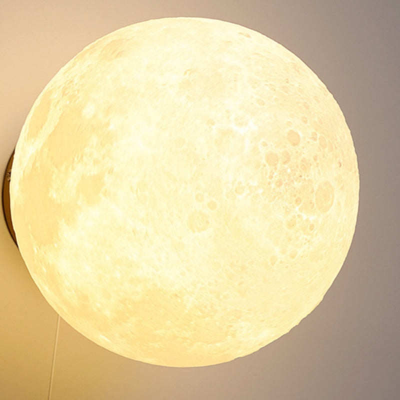 Aria Moderno Luna LED Applique Bianco Resina Camera dei Bambini