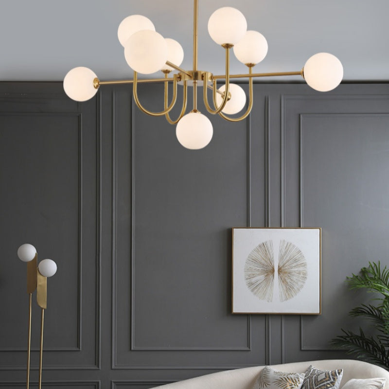 Valentina Moderno Metallo/Vetro Lux Lampadario Oro Soggiorno/Sala da Pranzo