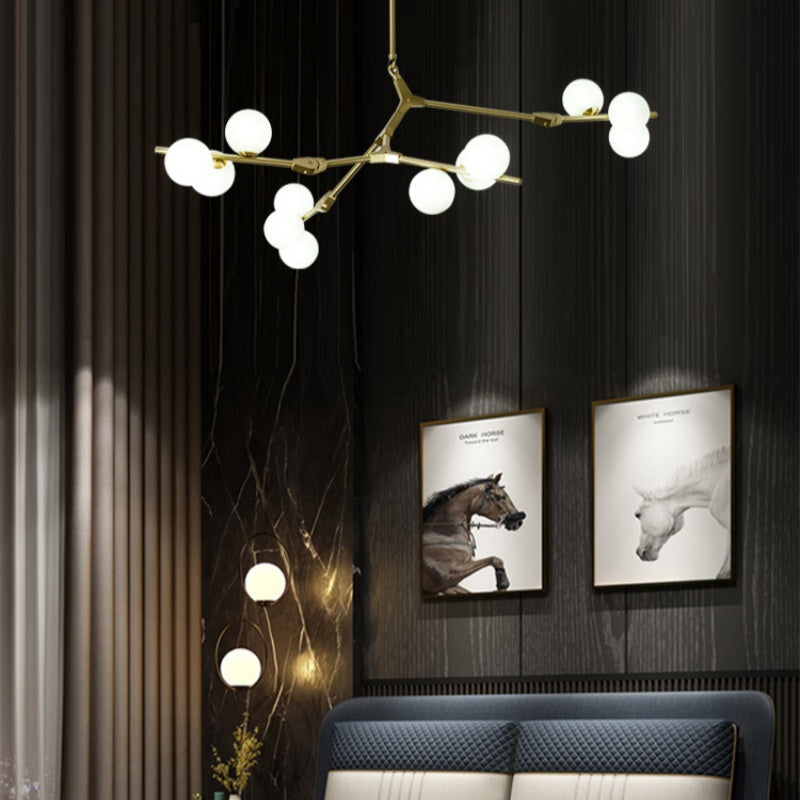 Valentina Moderno Metallo/Vetro Lux Lampadario Oro/Nero Camera da letto/Soggiorno
