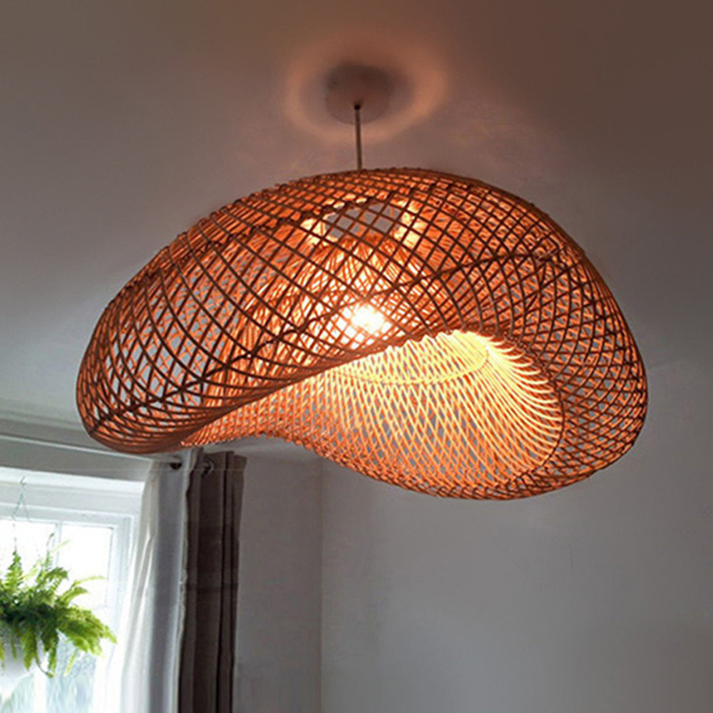 Ritta Lampada a Sospensione Rustica in Rattan Ritta