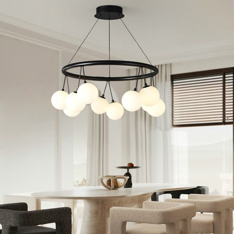Valentina Nordico Metallo/Vetro Lux Lampadario Nero Camera da letto/Soggiorno