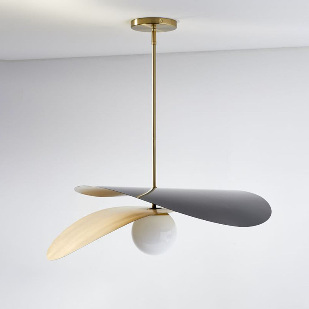 Arisha Decorativa LED Irregolare Girare Lampada a Sospensione Metallo Nero Oro