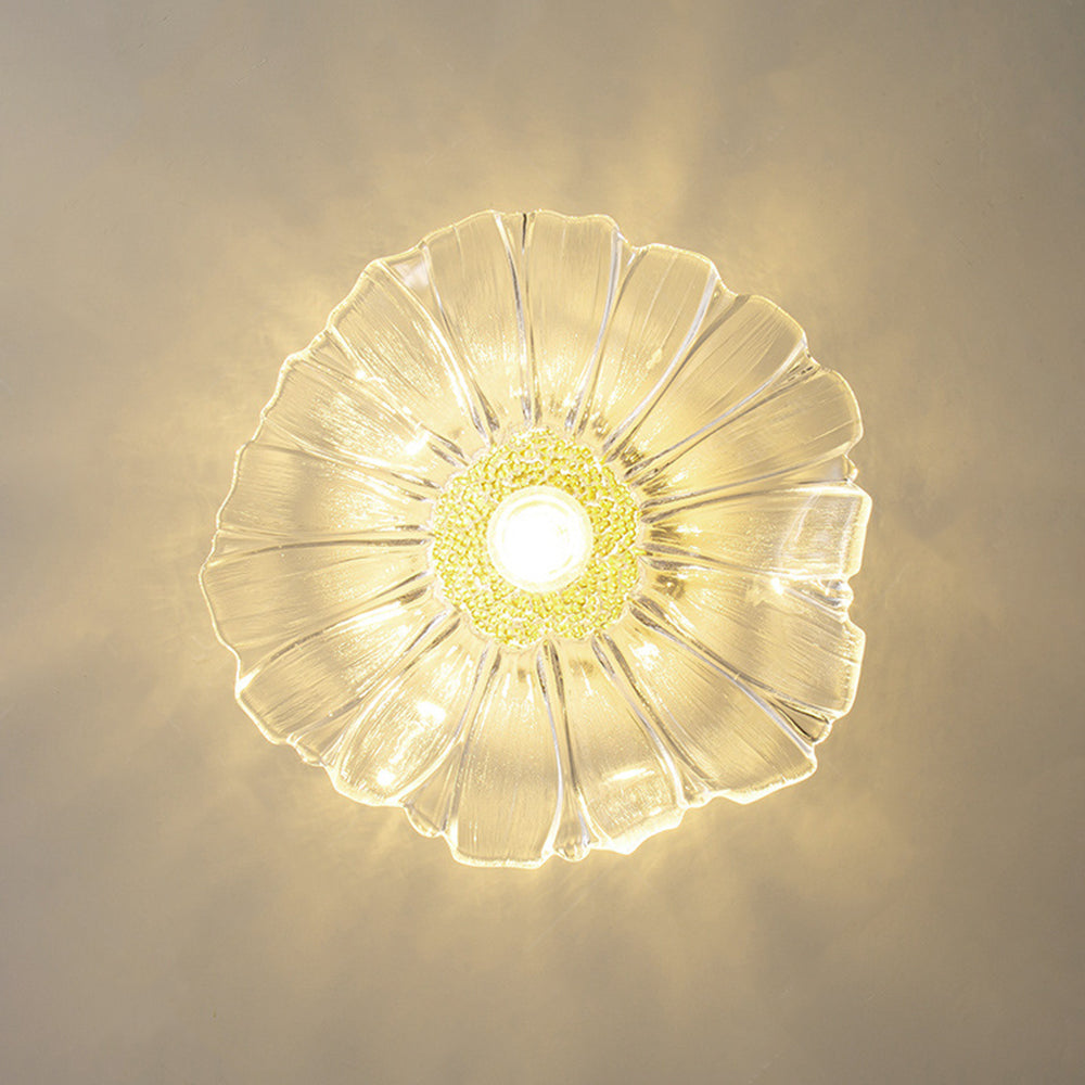Arisha Design Art Deco Floreale Bellissimo LED Plafoniera Vetro Chiaro/Verde Soggiorno/Camera da Letto