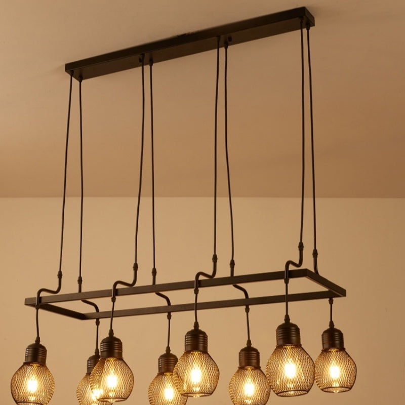 Silva Vintage Multitesta Matello Lux Lampadario Nero Soggiorno/Sala da Pranzo