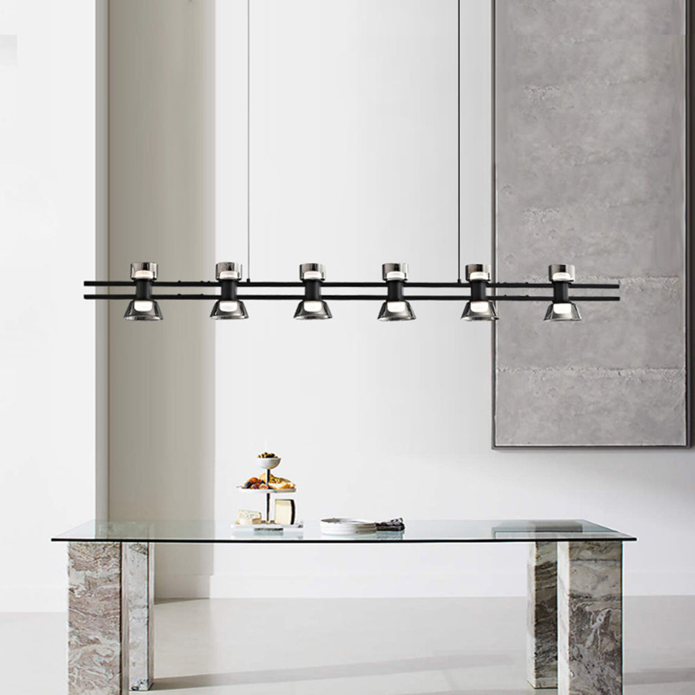 Evette Lampada a Sospensione Metallo Nero/oro Lineare Moderna