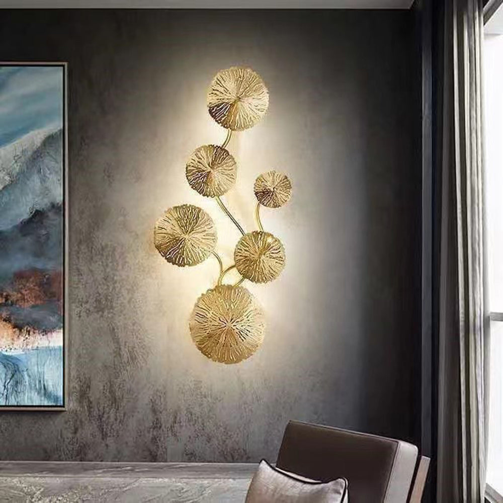Knox Bellissimo LED Applique Rotonda Metallo Oro Ufficio/Caffè/Soggiorno/Camera da Letto