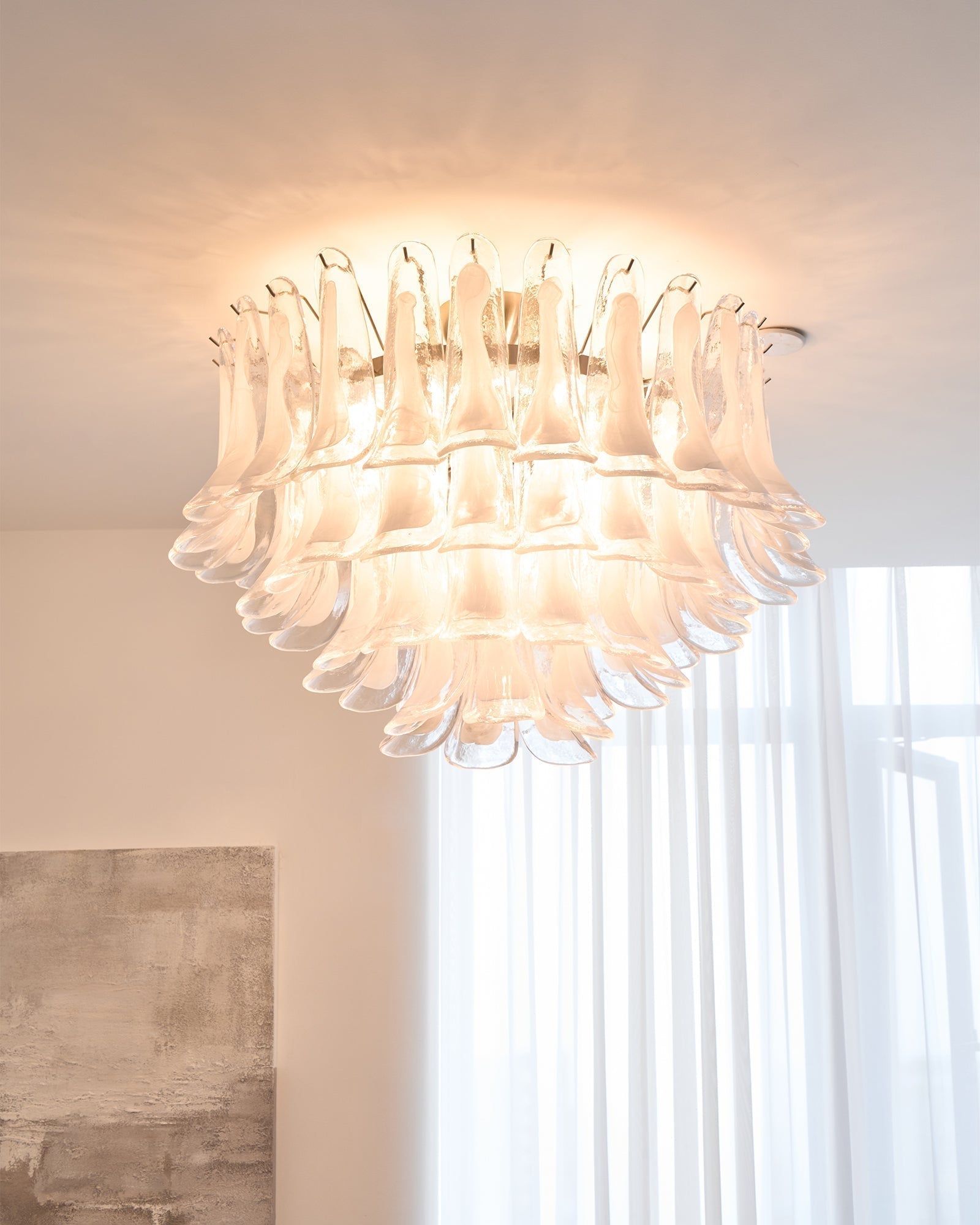 Aurora Ceiling Lamp Clear Glass Wave Layered Elegant - Neutralighting