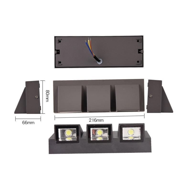 Ray Moderna Minimalismo LED Applique da Esterni Metallo Nera Piccolo Corridoio/Giardino