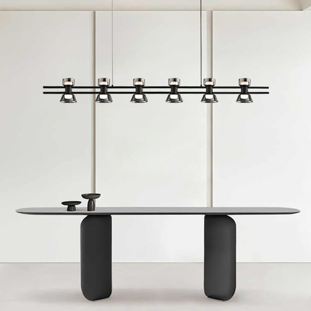 Evette Lampada a Sospensione Metallo Nero/oro Lineare Moderna