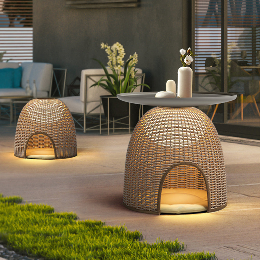 Ray Naturale Solare Metallo/Rattan Lampade da Esterno