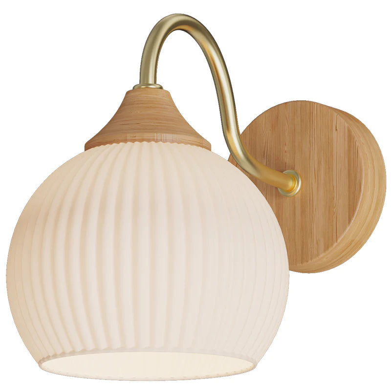 Muto Nordico Applique Resina Legno Bianco Camere da Letto Balcone