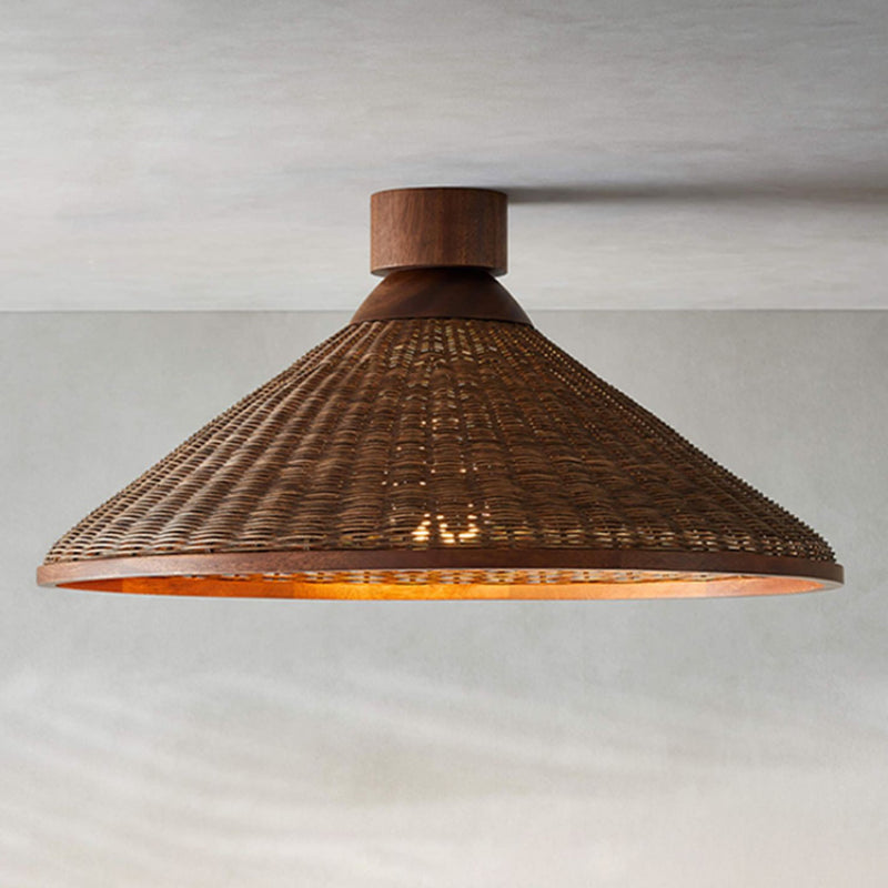 Silva Lampada a Sospensione LED di Design Retrò in Rattan per Soggiorno/Ristorante/Hotel