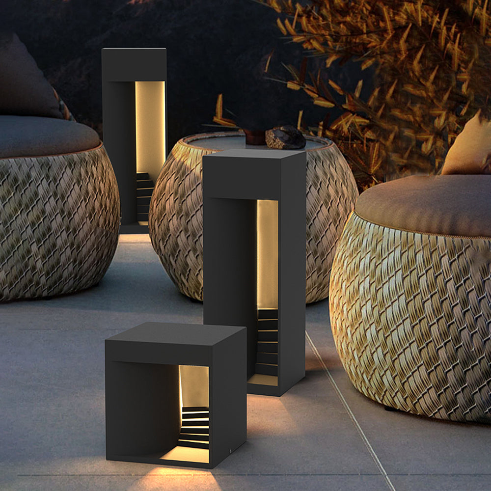 Ray Minimalista Impermeabile Cuboide Ricaricabile Solare Lampade da Tavolo