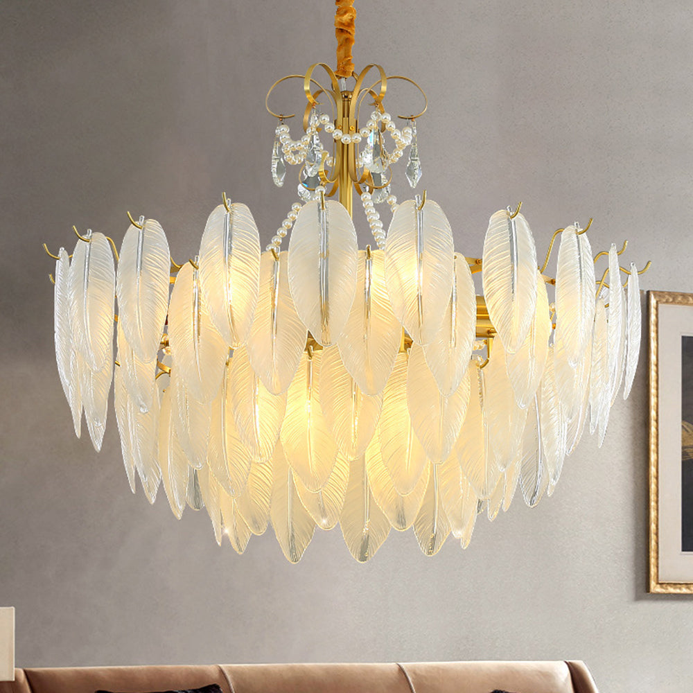 Kristy Lampada a Sospensione Perla/Vetro/Metallo Bianco Elegante Camera da Letto