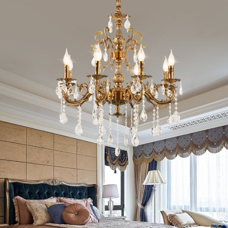 Silva Lampadario LED Moderno di Design Europeo in Cristallo di Lusso Color Bronzo Doratoggiorno/Sala da Pranzo