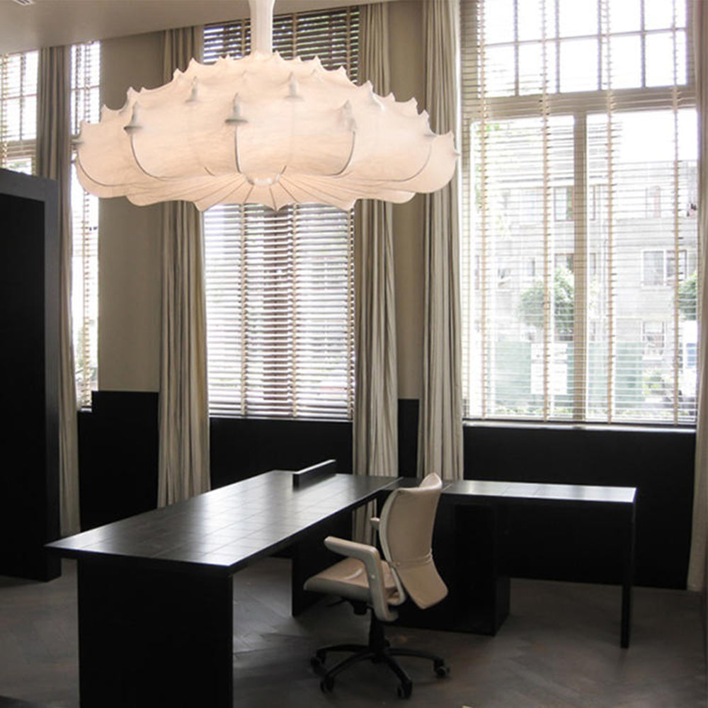 Ritta Bellissimi Soffitto LED Lampada a Sospensione Bianca Seta Artificiale Metallo Soggiorno/Camera da Letto