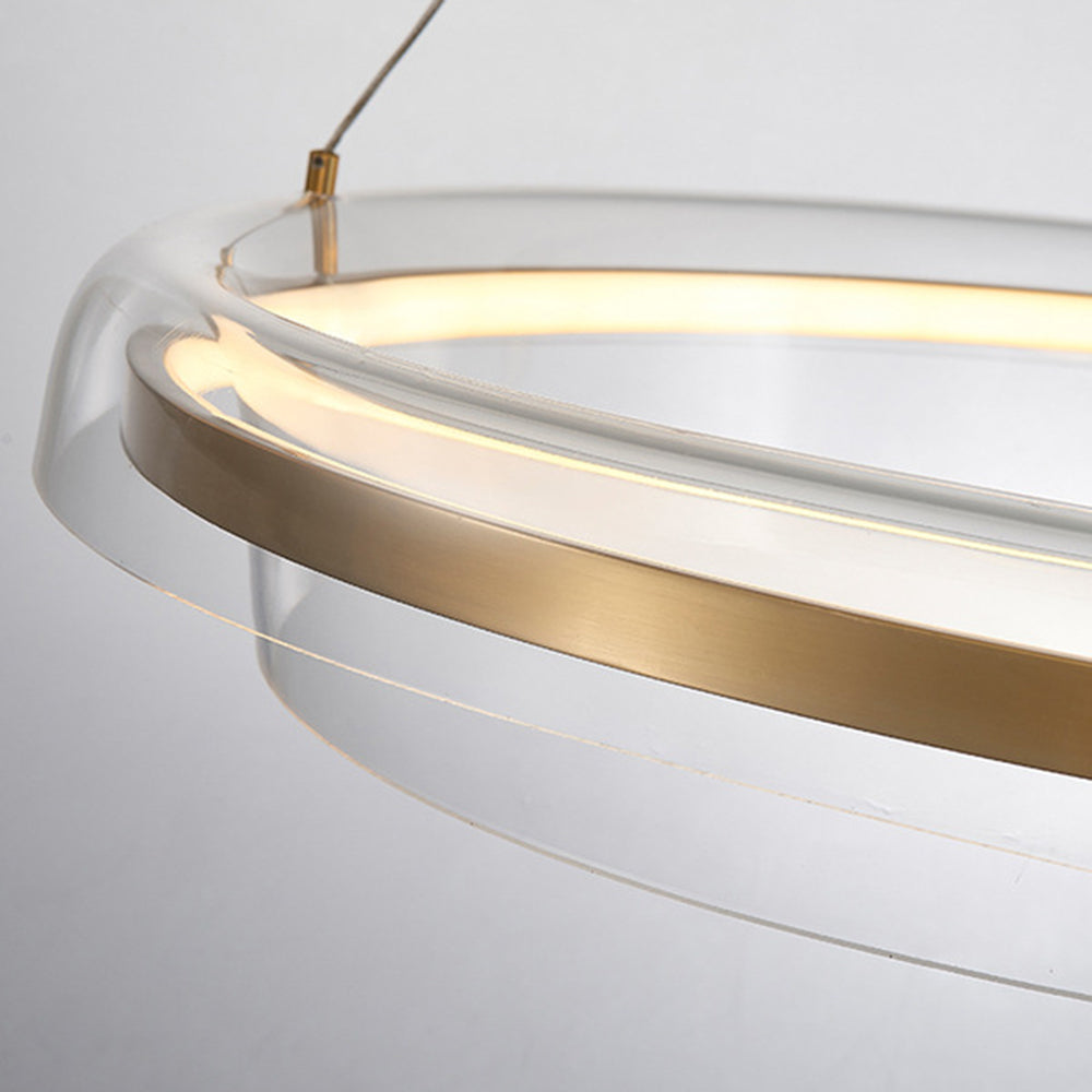 Arisha Lampade a Sospensione Metallo Oro Annulare Minimalista LED Soggiorno/Camera da Letto
