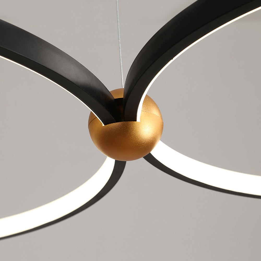 Arisha Minimalista Squillo LED Lampada a Sospensione Metallo Nero Sala da Pranzo/Soggiorno/Camera da Letto