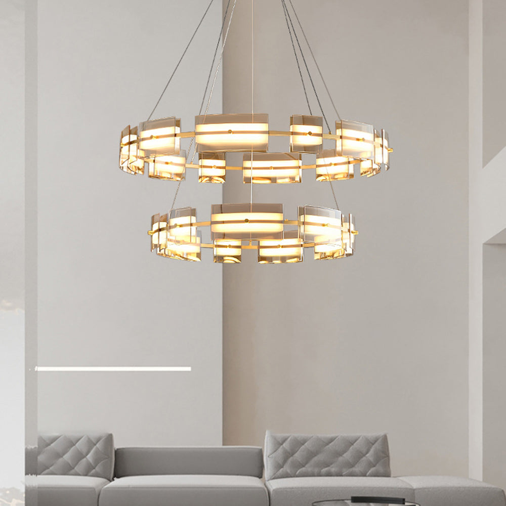 Arisha Moderno Urbano LED Anello Lampade a Sospensione Metallo Nero/Oro Soggiorno/Camera da Letto