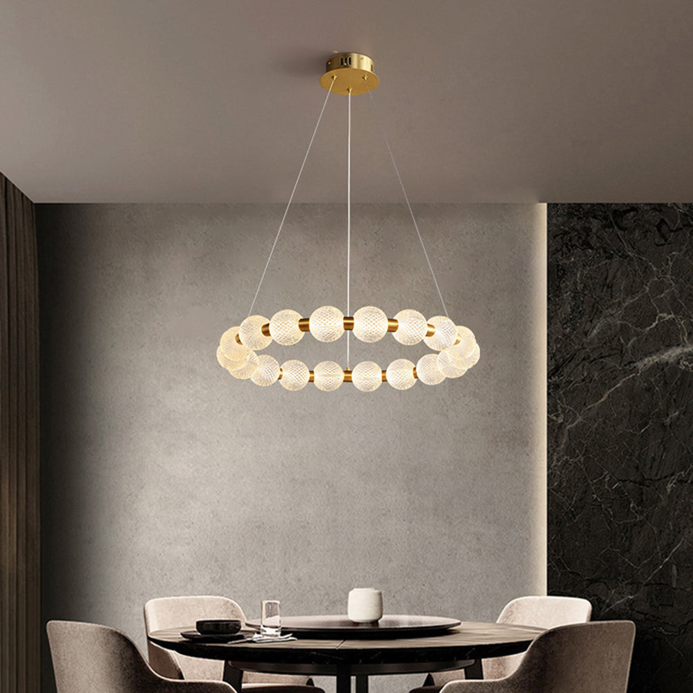 Valentina Design LED Lampada a Sospensione Metallo Acrilico Oro Anello Soggiorno/Camera da Letto/Sala da Pranzo