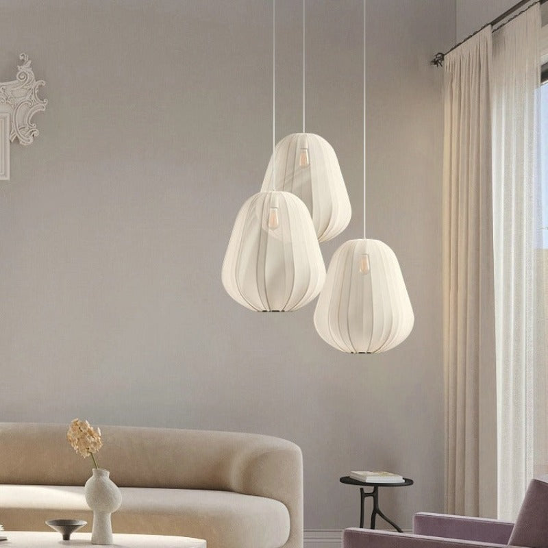 Ritta Moderne Metallo Tessuto Lampade a Sospensione Beige Grigio Soggiorno