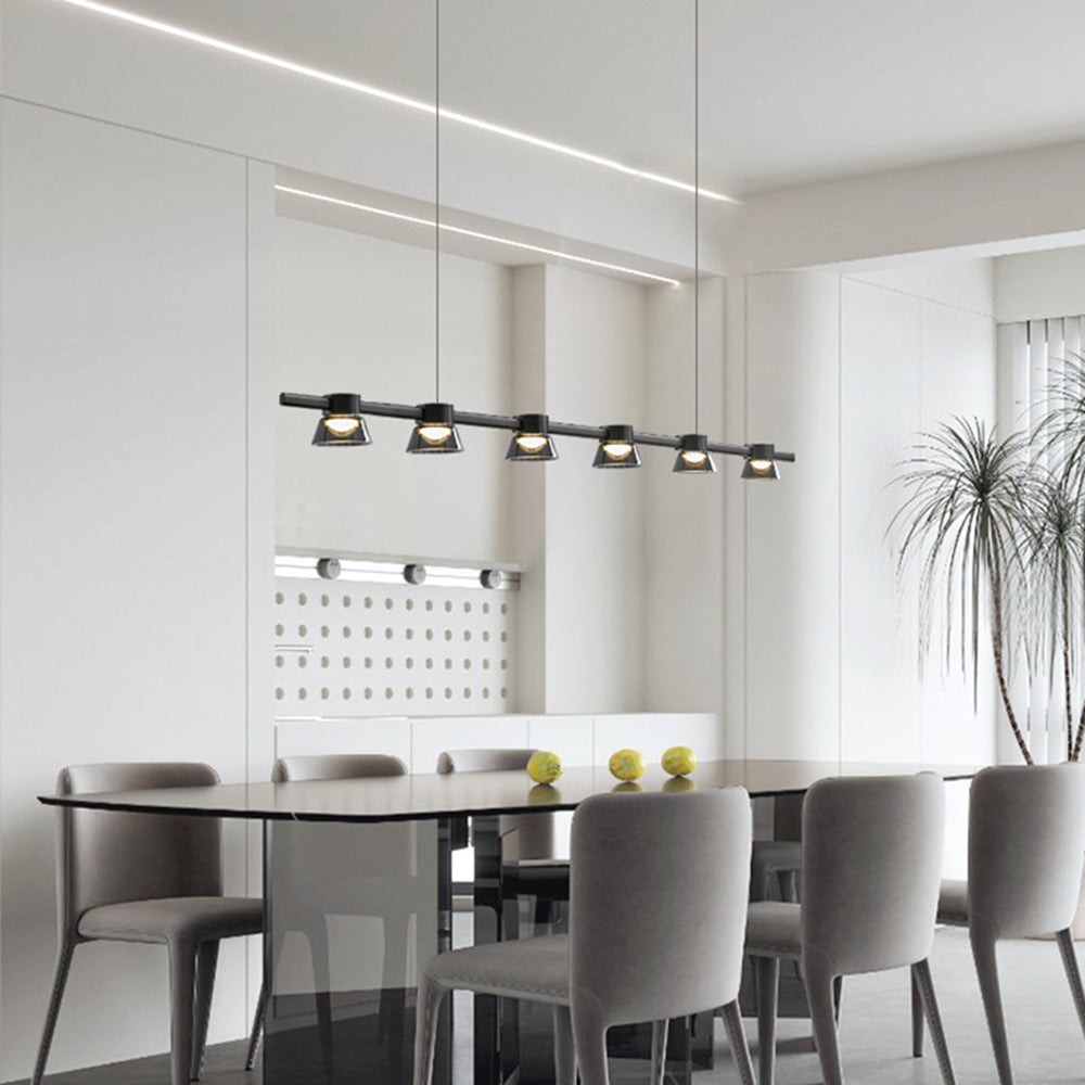 Arisha Moderno LED Lampada a Sospensione Metallo Nero Lineare Sala da Pranzo/Soggiorno/Camera da Letto