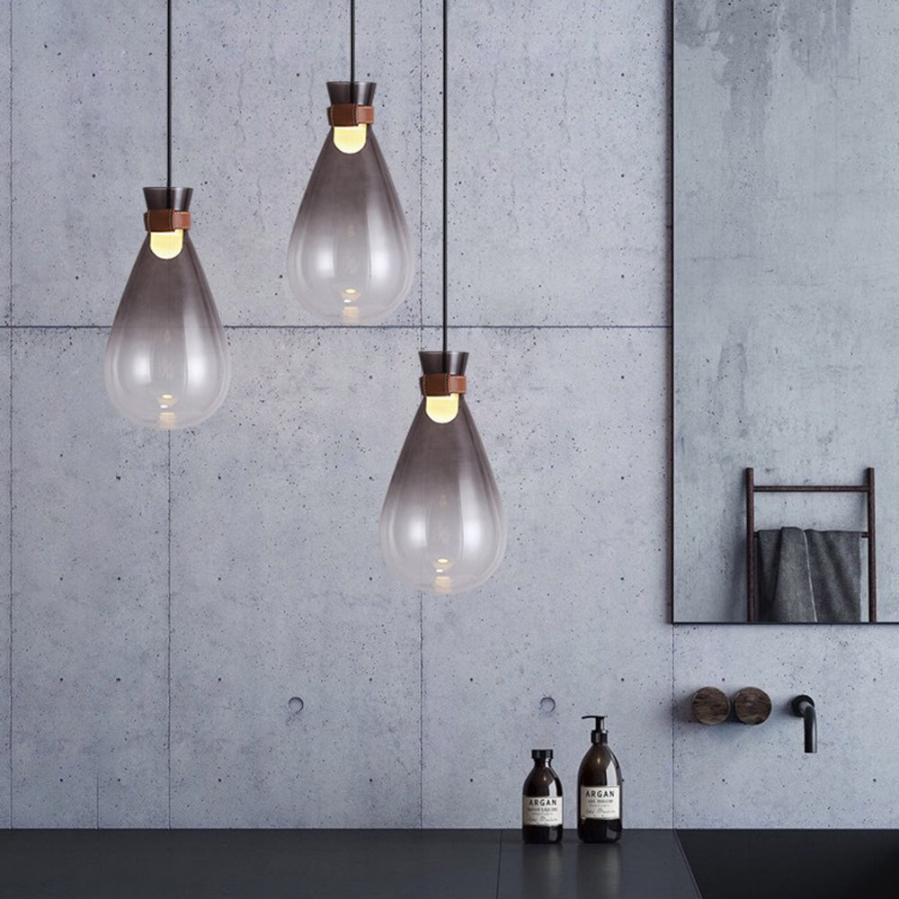 Valentina Minimalista Gocce D'acqua LED Lampade a Sospensione Grigio Fumo/Bianco Vetro Soggiorno/Camera da Letto