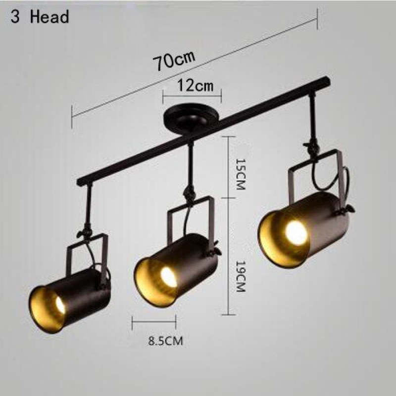 Silva Industriale LED Vintage Regolabile Plafoniere Nero Soggiorno/Camera da Letto