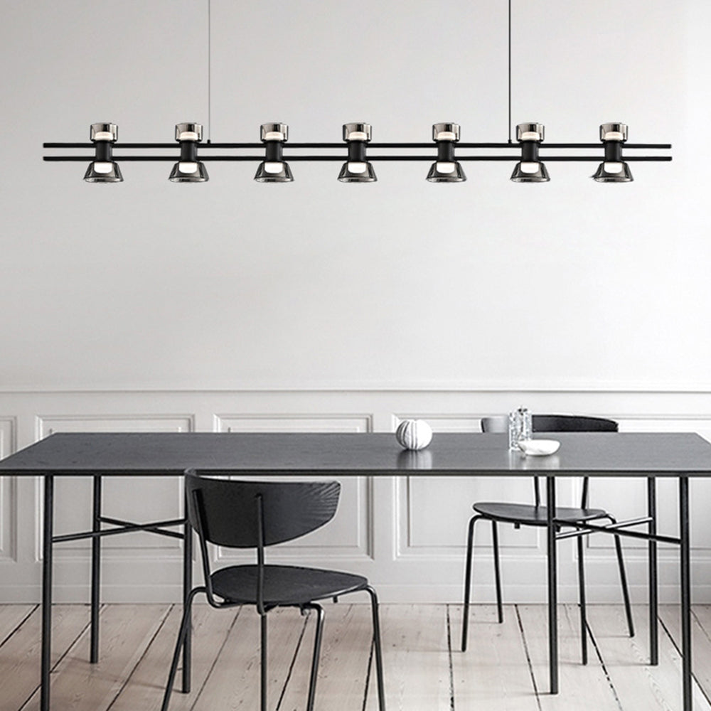 Evette Lampada a Sospensione Metallo Nero/oro Lineare Moderna