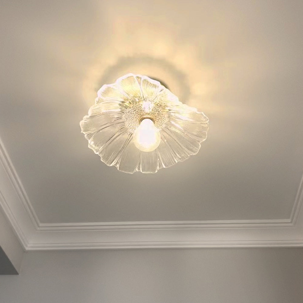 Arisha Design Art Deco Floreale Bellissimo LED Plafoniera Vetro Chiaro/Verde Soggiorno/Camera da Letto