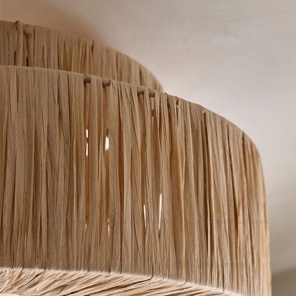 Ritta Design Rustico Boho LED Lampade a Sospensione Metallo Rattan Soggiorno/Camera da Letto