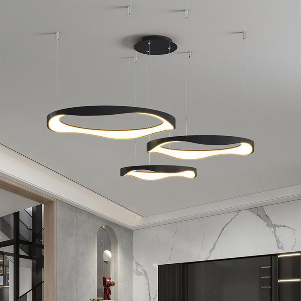 Arisha Moderna LED Lampada a Sospensione Nero/Banco Rotondo Sala da Pranzo