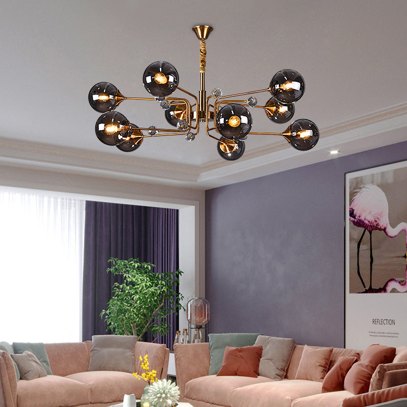 Valentina Moderno Nordico Metallo Lux Lampadario Trasparente/Grigio Soggiorno