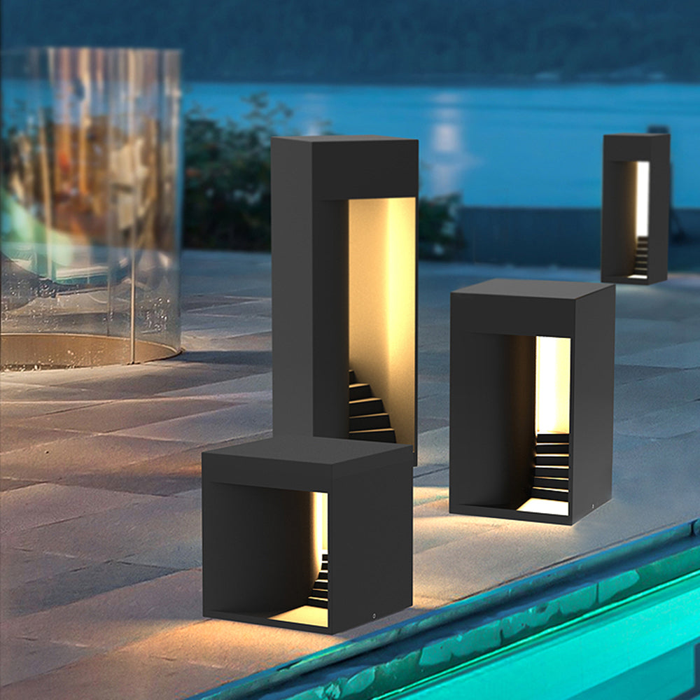 Ray Minimalista Impermeabile Cuboide Ricaricabile Solare Lampade da Tavolo