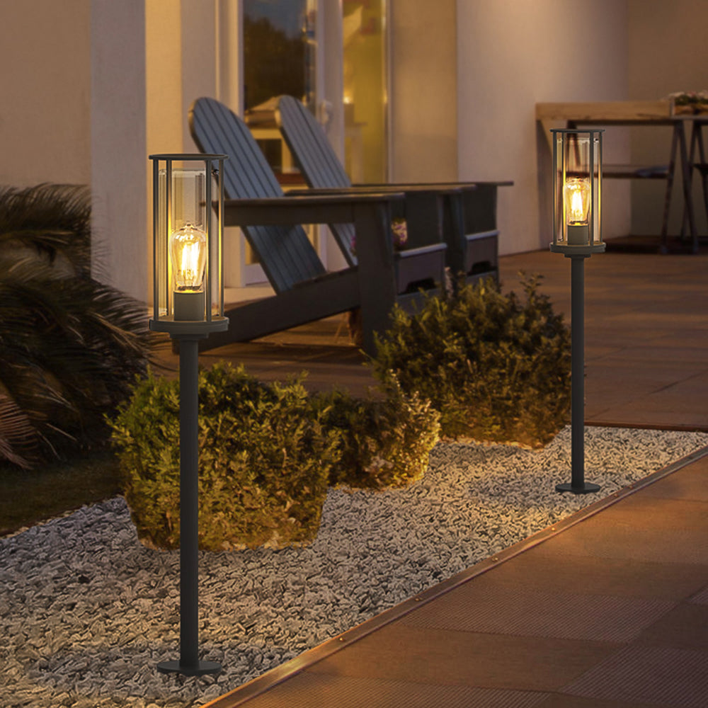 Ray Metallo Cilindrico Lanterna Solare Lampade da Esterno Giardino
