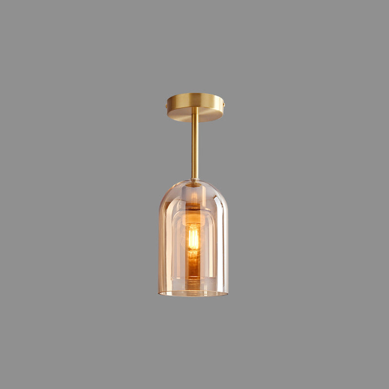 Arisha Moderna LED Plafoniere Cilindro Vetro Trasparente Cognac/Grigio Corridoio/Soggiorno/Camera da Letto