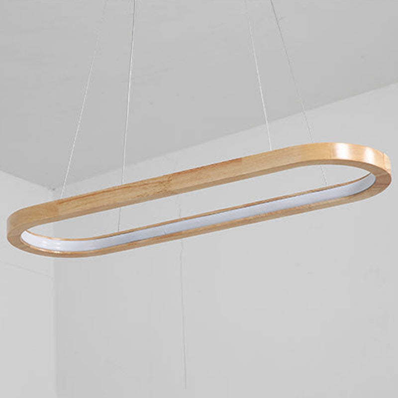 Muto Bellissimo LED Lampade a Sospensione Legno Ovale Contemporanee