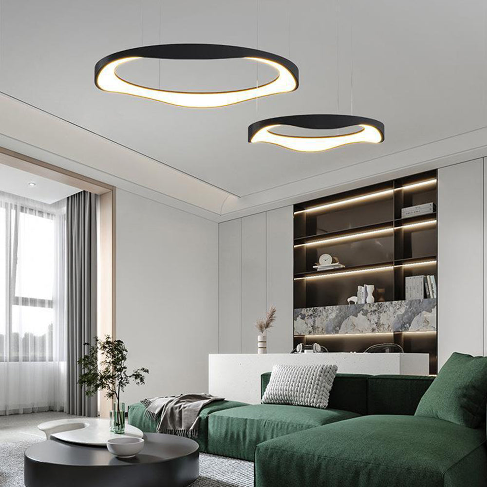 Arisha Moderna LED Lampada a Sospensione Nero/Banco Rotondo Sala da Pranzo