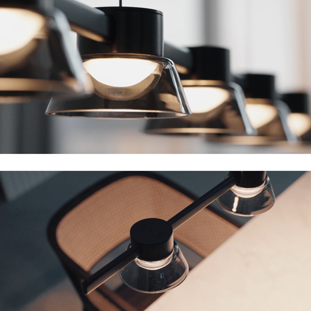 Arisha Moderno LED Lampada a Sospensione Metallo Nero Lineare Sala da Pranzo/Soggiorno/Camera da Letto
