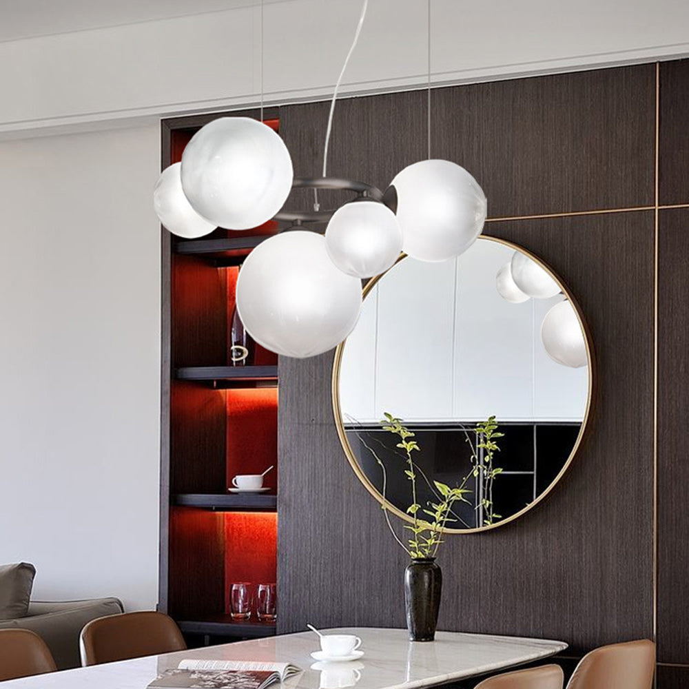 Valentina Minimalista Moderno LED Lampade a Sospensione Bianco/Oro Metallo/Vetro Soggiorno/Camera da Letto