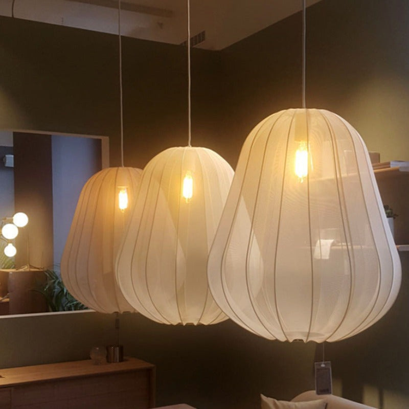 Ritta Moderne Metallo Tessuto Lampade a Sospensione Beige Grigio Soggiorno