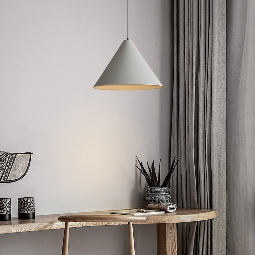 Arisha Lampada a Sospensione Metallo Grigio Cono Minimalista